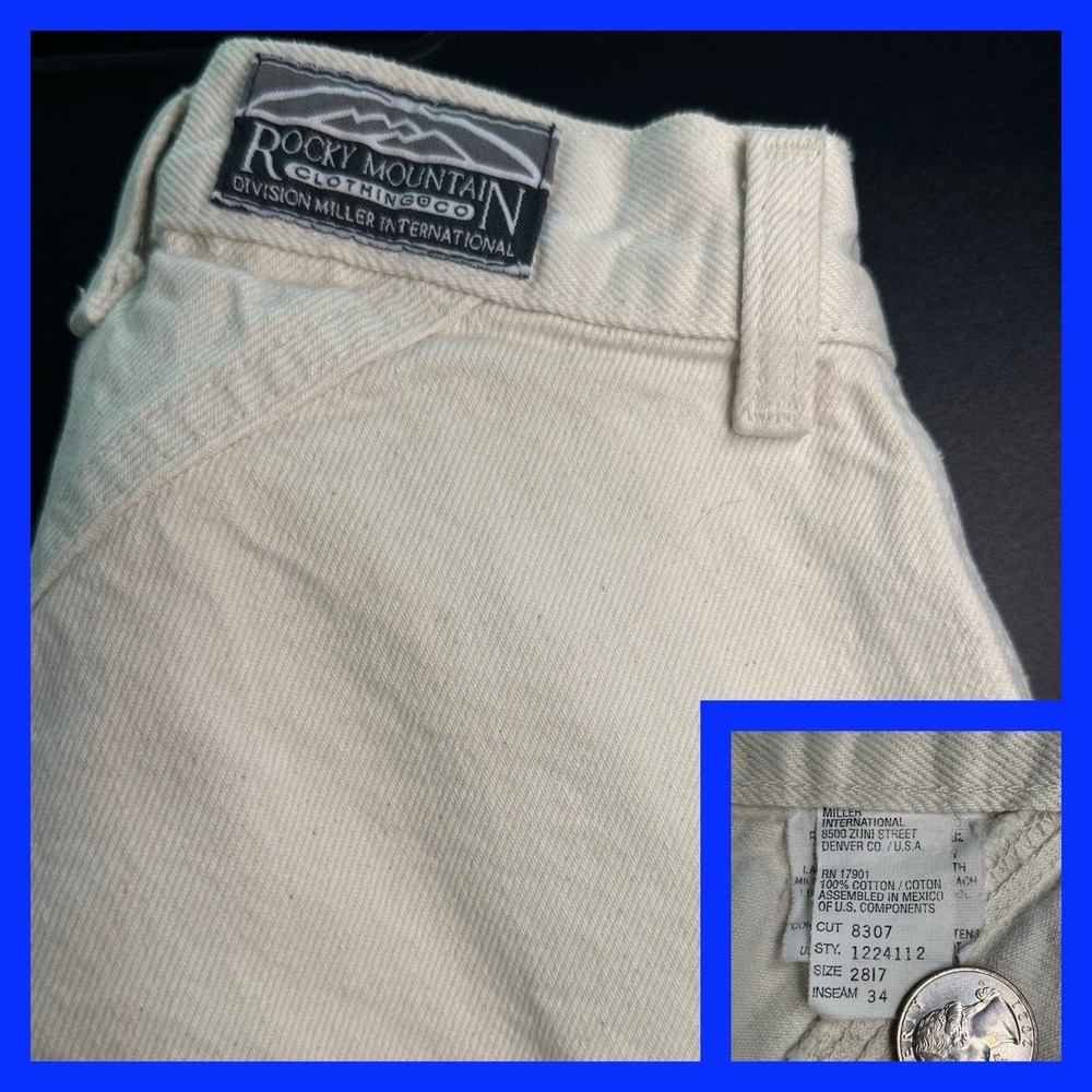 Rocky Mountain Clothing Co Jeans Womens 28/17 Cream High Rise Western Tapered